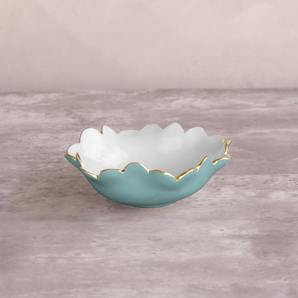 Beatriz Ball Serveware Beatriz Ball ENCANTO Colette Mini Round Bowl  (Turquoise and White)