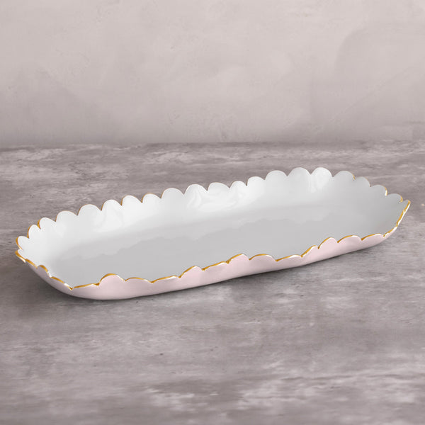 Beatriz Ball Serveware Beatriz Ball ENCANTO Colette Oblong Tray (Camellia and White)