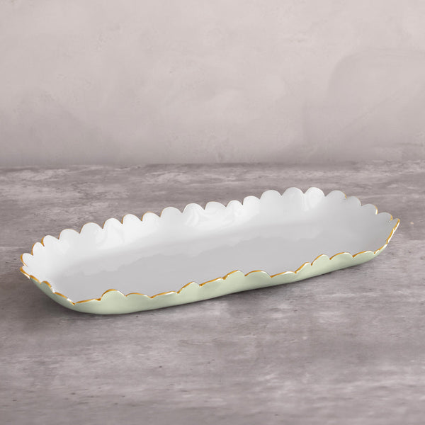 Beatriz Ball Serveware Beatriz Ball ENCANTO Colette Oblong Tray (Pistachio and White)