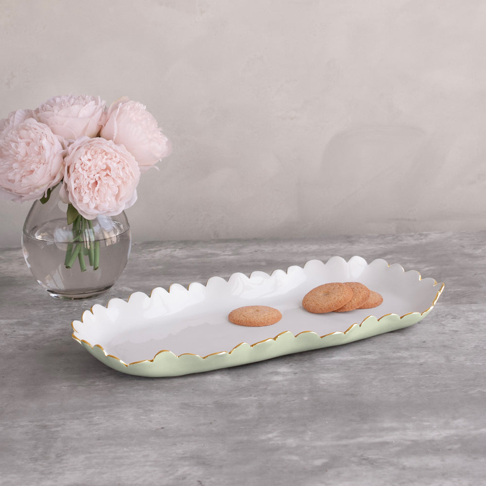 Beatriz Ball Serveware Beatriz Ball ENCANTO Colette Oblong Tray (Pistachio and White)