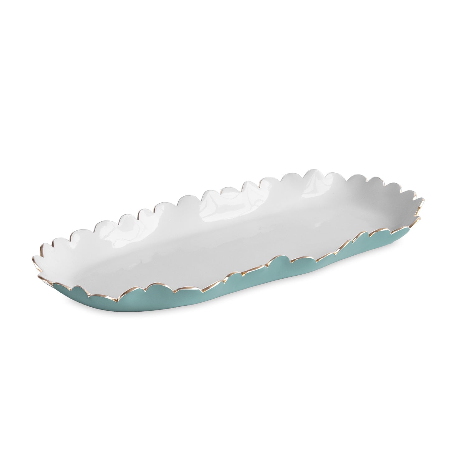 Beatriz Ball Serveware Beatriz Ball ENCANTO Colette Oblong Tray (Turquoise and White)