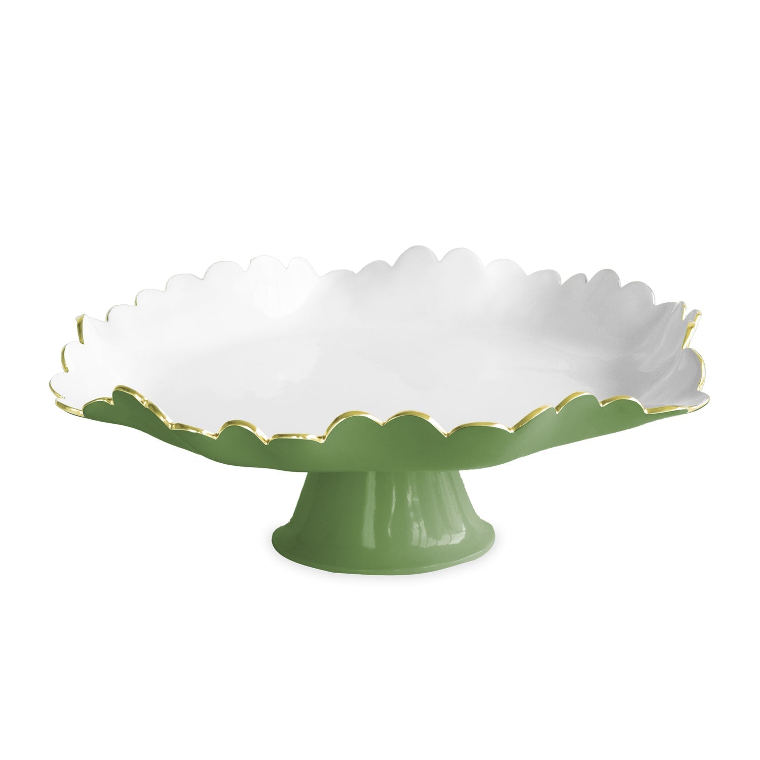 Beatriz Ball Giftware Beatriz Ball ENCANTO Colette Pedestal Cake Plate (Leaf Green and White)