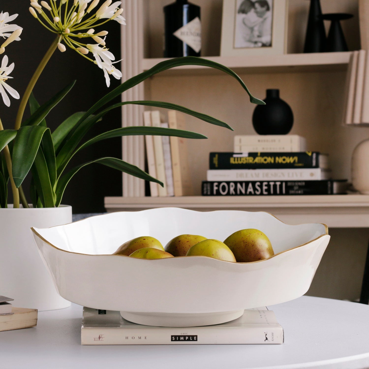Beatriz Ball Serveware Beatriz Ball ENCANTO Dakota Large Bowl (Cream and White)