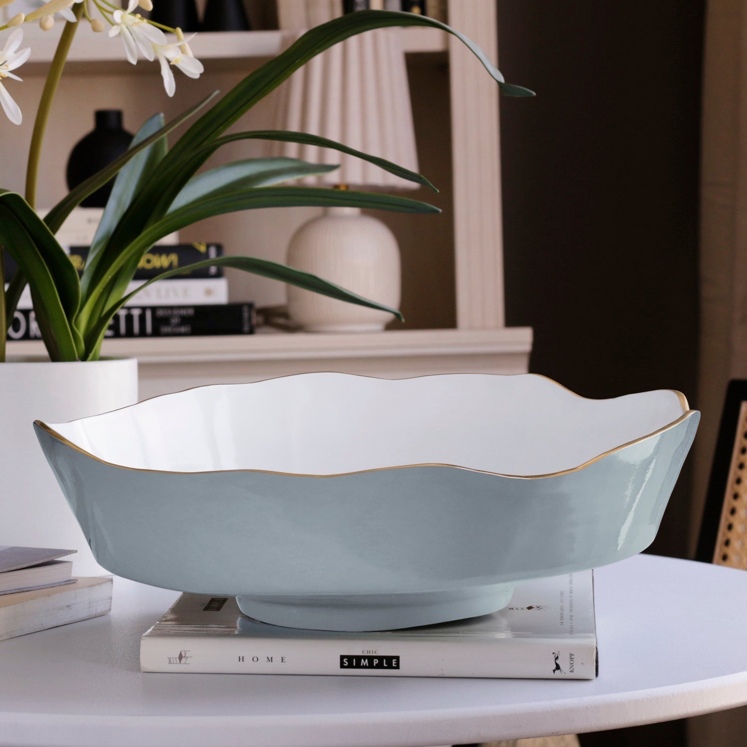 Beatriz Ball Serveware Beatriz Ball ENCANTO Dakota Large Bowl (Slate and White)