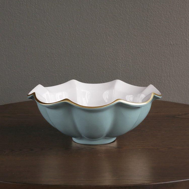 Beatriz Ball Serveware Beatriz Ball ENCANTO Devon Large Bowl (Turquoise and White)