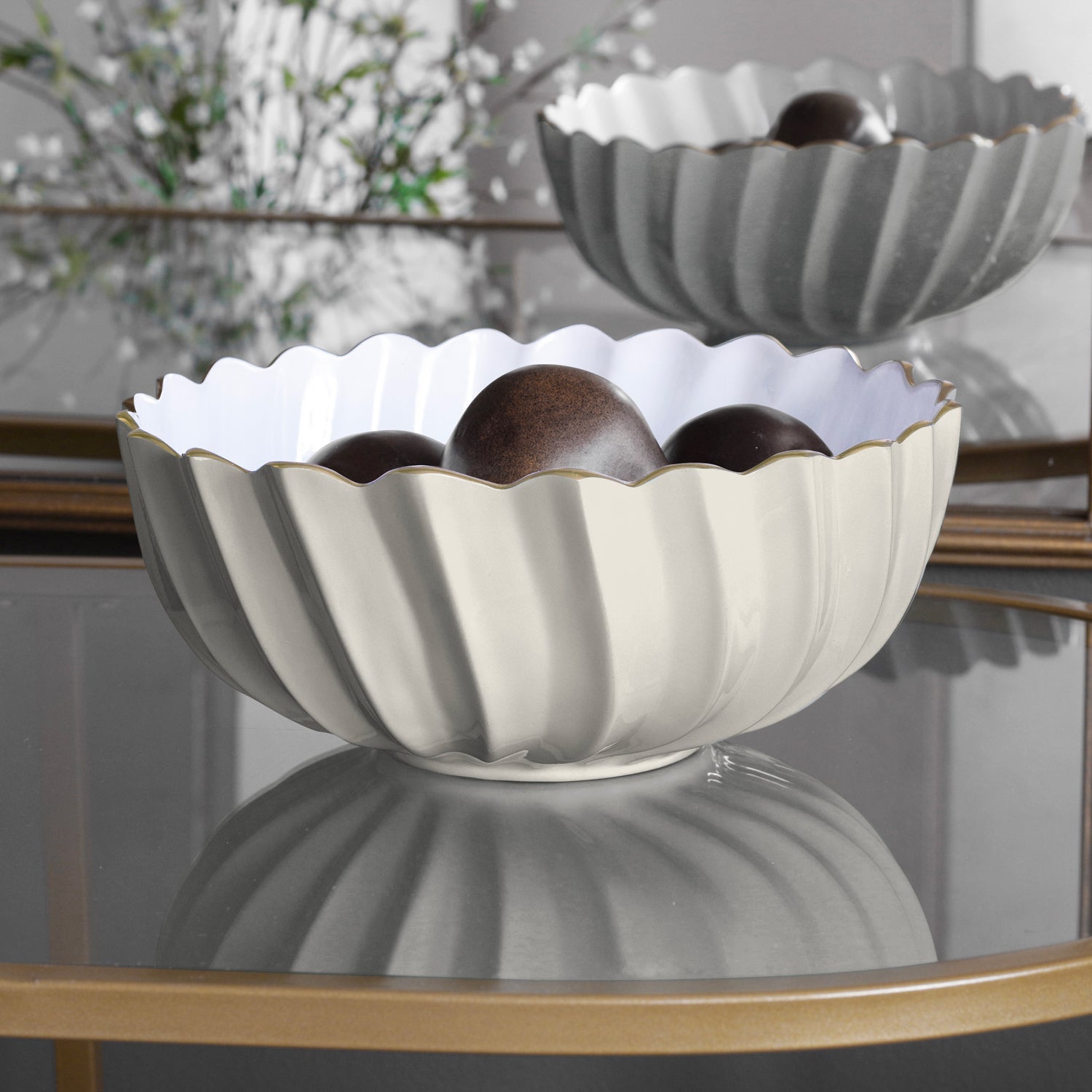Beatriz Ball Serveware Beatriz Ball ENCANTO Orlando Medium Bowl (Cream and White)