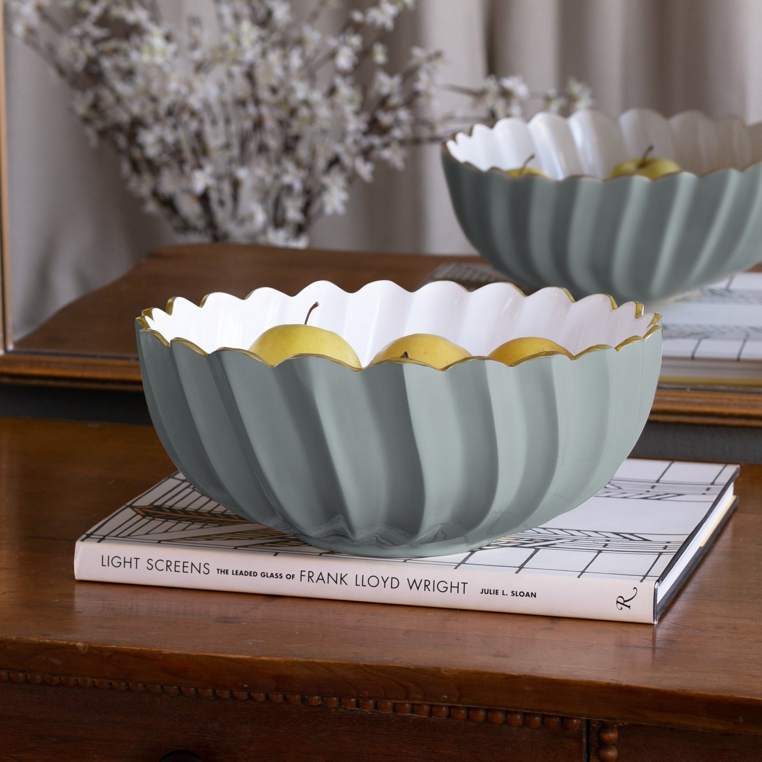 Beatriz Ball Serveware Beatriz Ball ENCANTO Orlando Medium Bowl (Slate and White)