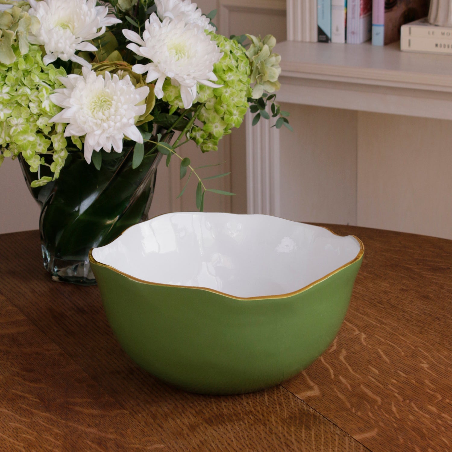 Beatriz Ball Servware Beatriz Ball ENCANTO Osaka Large Bowl Leaf Green and White