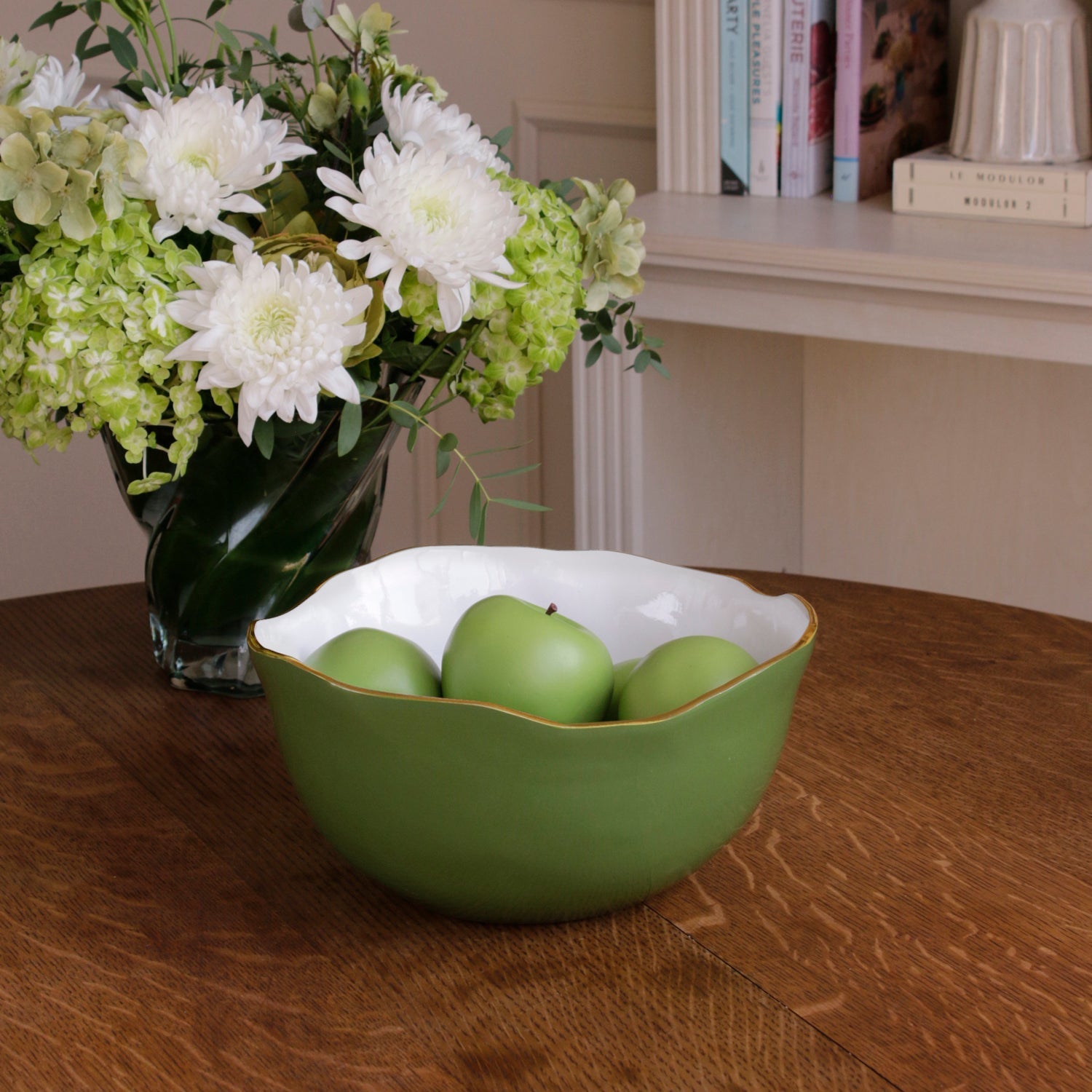 Beatriz Ball Servware Beatriz Ball ENCANTO Osaka Large Bowl Leaf Green and White