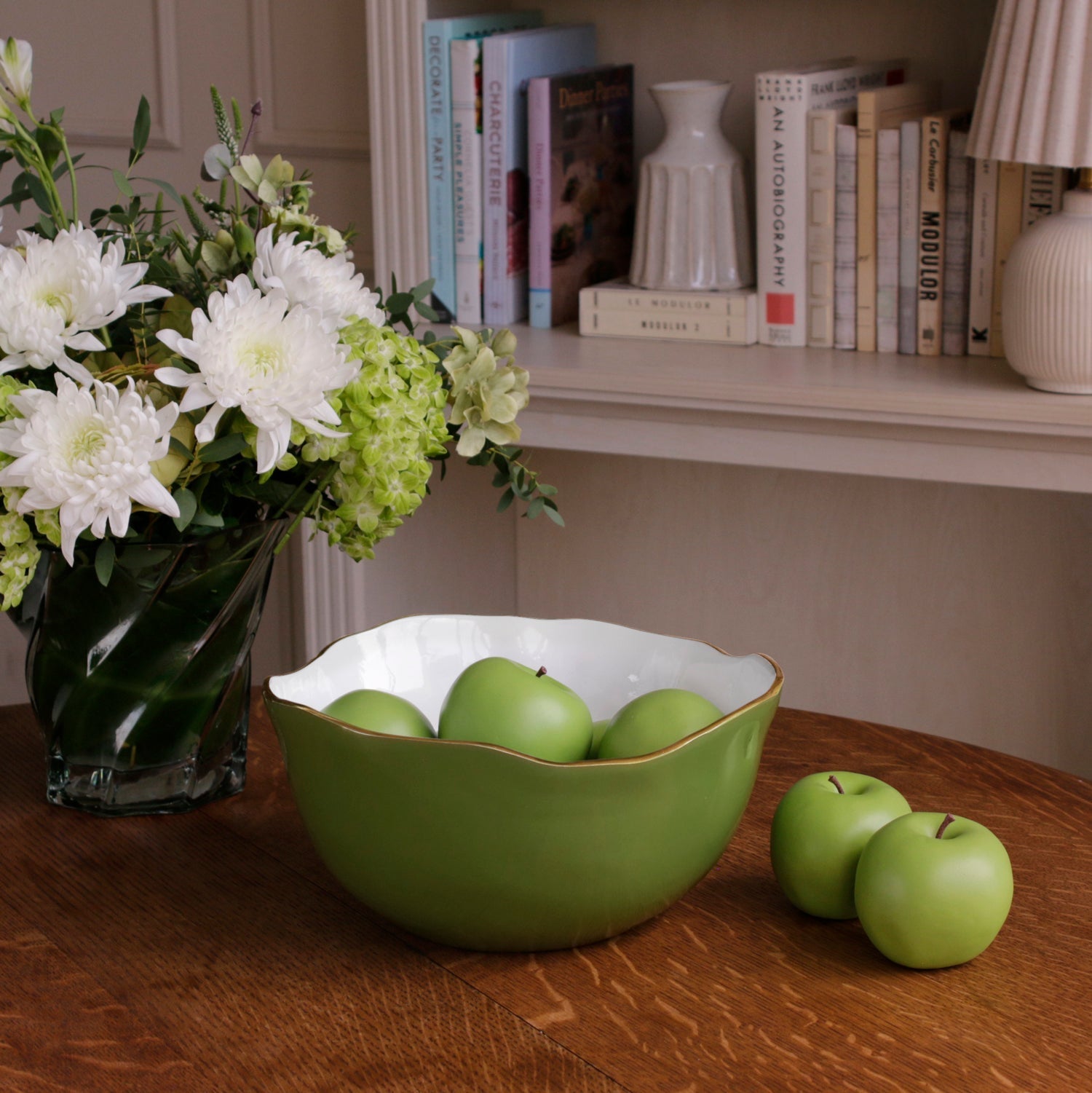 Beatriz Ball Servware Beatriz Ball ENCANTO Osaka Large Bowl Leaf Green and White