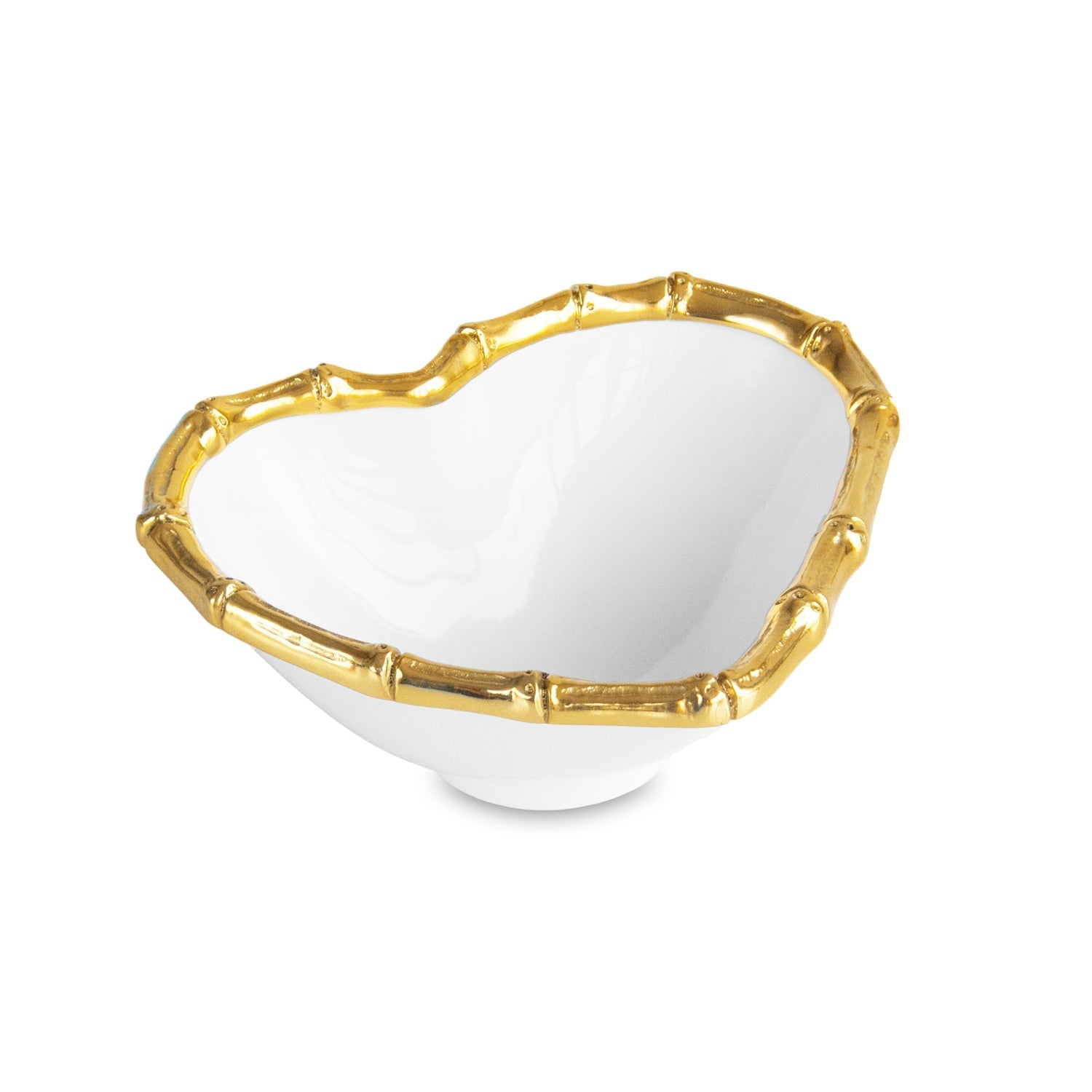 Beatriz Ball Serveware Beatriz Ball ENCANTO Small Bamboo Heart Bowl (White and Gold)