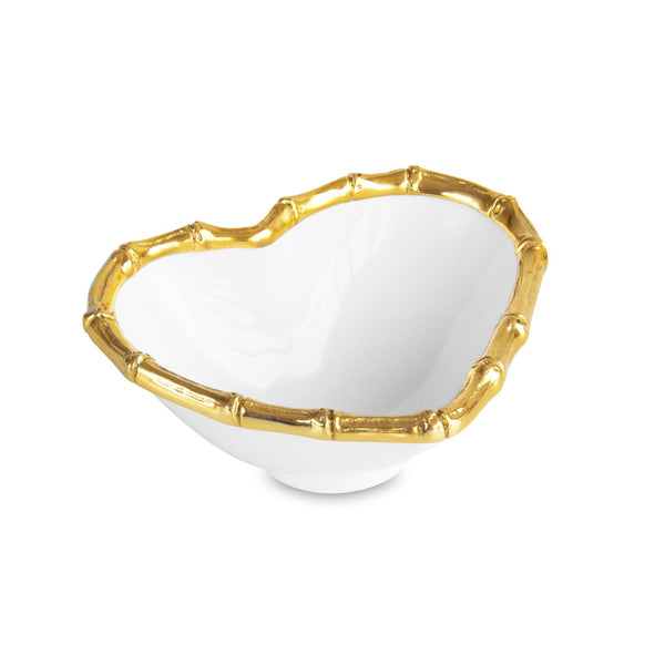 Beatriz Ball Serveware Beatriz Ball ENCANTO Small Bamboo Heart Bowl (White and Gold)