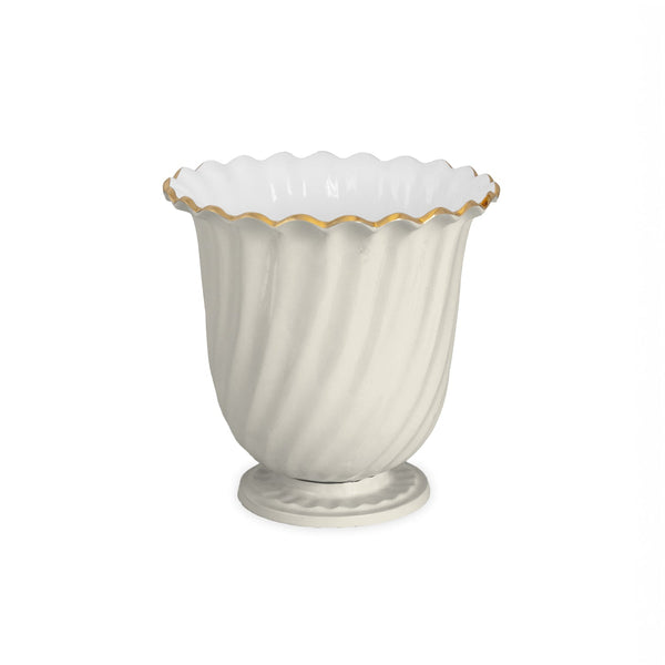 Beatriz Ball Servware Beatriz Ball ENCANTO Swirl  Vintage Ice Bucket Cream and White