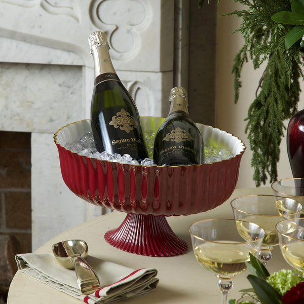 Beatriz Ball Giftware Beatriz Ball ENCANTO Vienna Large Centerpiece/Punch Bowl (Bordeaux and White)