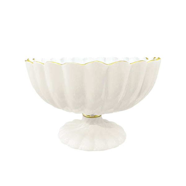 Beatriz Ball Serveware Beatriz Ball ENCANTO Vienna Medium Round Pedestal (Cream and White)