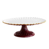 Beatriz Ball Giftware Beatriz Ball ENCANTO Vienna Pedestal Cake Plate (Bordeaux and White)