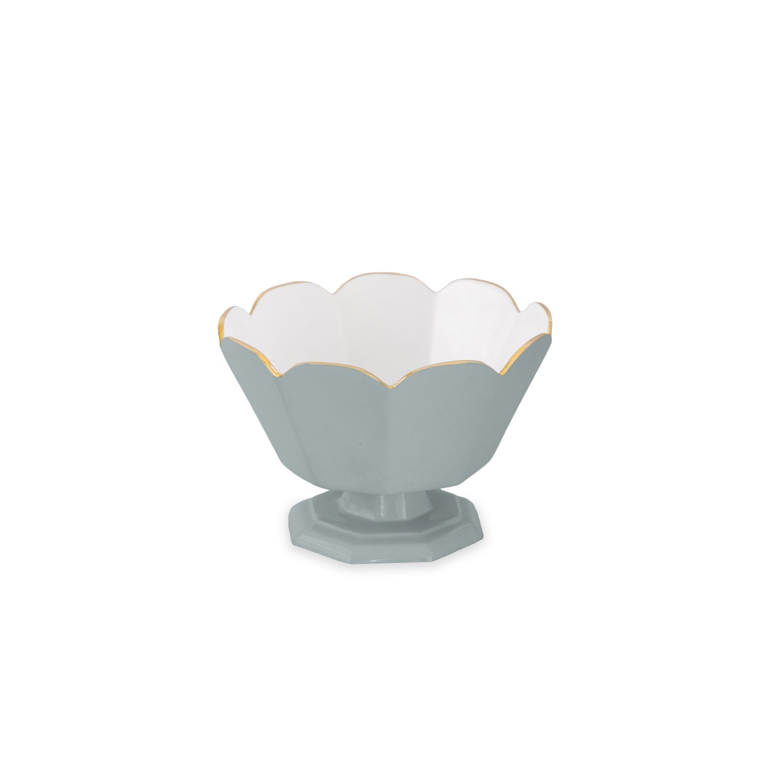 Beatriz Ball Servware Beatriz Ball ENCANTO Vintage Faceted Pedestal Slate and White