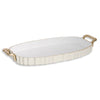 Beatriz Ball Servware Beatriz Ball ENCANTO Vintage Fluted Oval Tray with Handles Cream and White