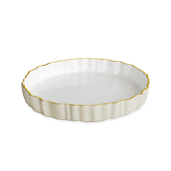 Beatriz Ball Serveware Beatriz Ball ENCANTO Vintage Fluted Round Tray (Cream and White)