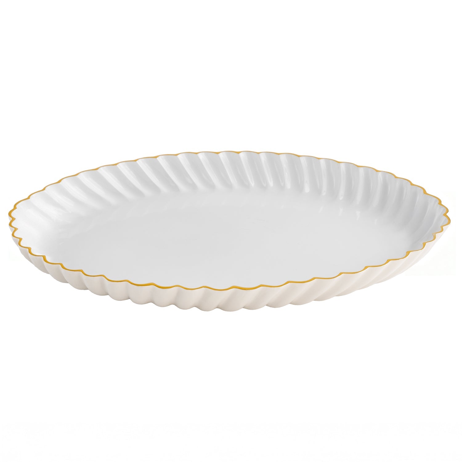 Beatriz Ball Servware Beatriz Ball ENCANTO Vintage Swirl Oval Tray Cream and White