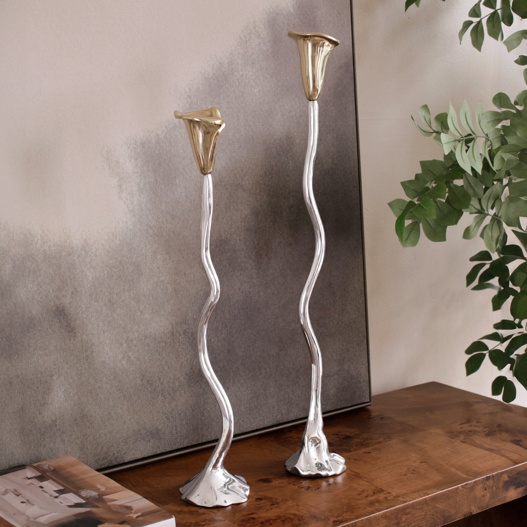 Beatriz Ball Giftware Beatriz Ball GARDEN Tulip Candlestick Holder 19" with Gold Tulip