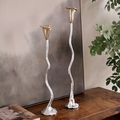 Beatriz Ball Giftware Beatriz Ball GARDEN Tulip Candlestick Holder 19" with Gold Tulip