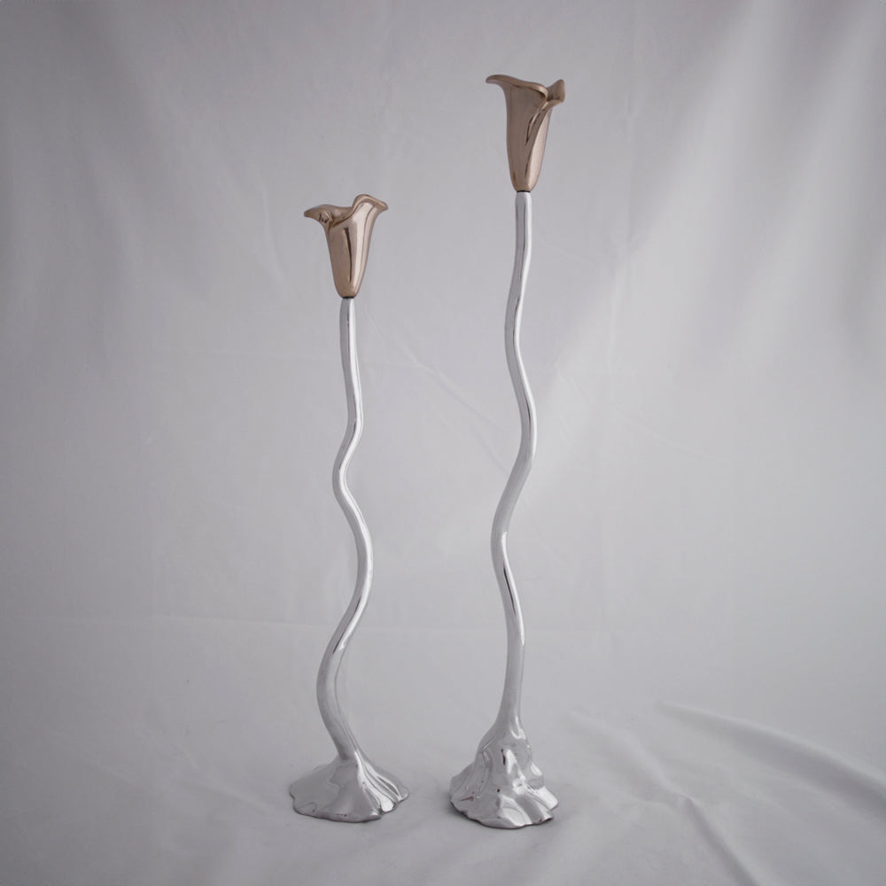 Beatriz Ball Giftware Beatriz Ball GARDEN Tulip Candlestick Holder 19" with Gold Tulip
