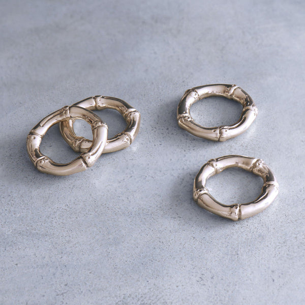 Beatriz Ball Giftware Beatriz Ball GIFTABLES Bamboo Napkin Rings Set of 4 (Gold)
