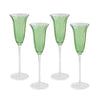 Beatriz Ball Giftware Beatriz Ball GLASS Blossom Champagne Flute Set of 4 (Green)