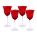 Beatriz Ball Giftware Beatriz Ball GLASS Blossom Wine Glass Set of 4 (Red)