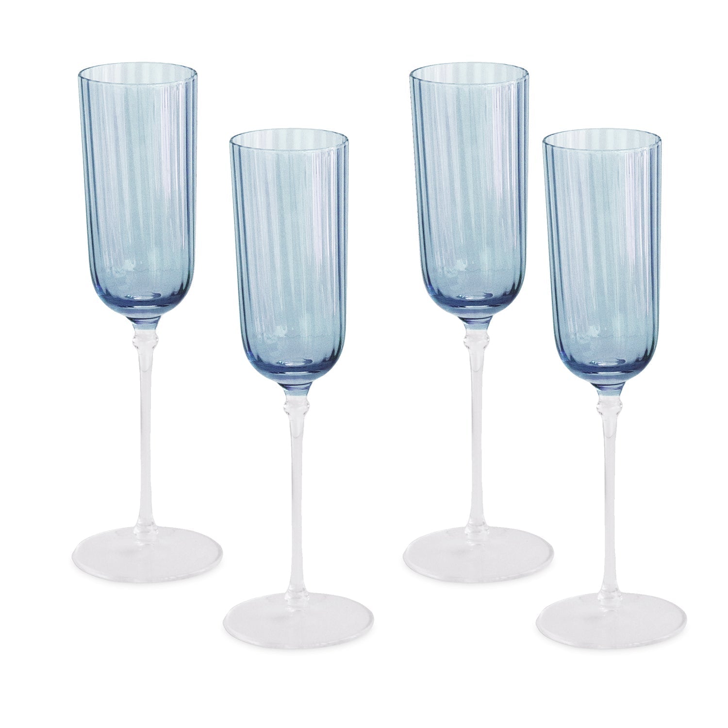 Beatriz Ball Giftware Beatriz Ball GLASS Celine Flutes Set of 4 (Aqua)
