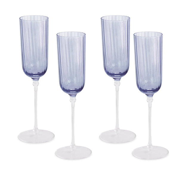 Beatriz Ball Giftware Beatriz Ball GLASS Celine Flutes Set of 4 (Blue)