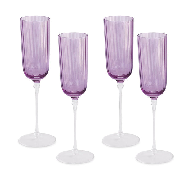 Beatriz Ball Giftware Beatriz Ball GLASS Celine Flutes Set of 4 (Purple)