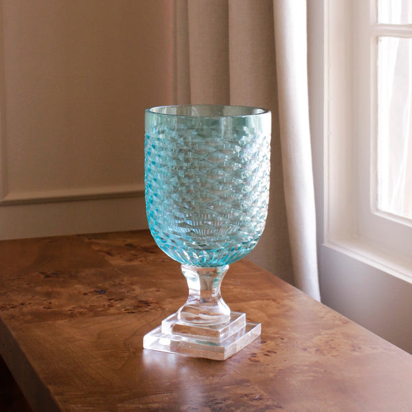 Beatriz Ball Home Decor Beatriz Ball GLASS Eclat Small Hurricane Pale Blue & Clear