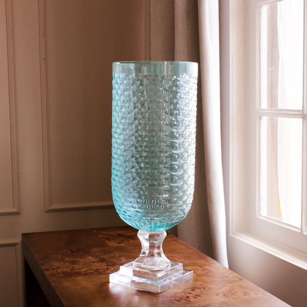 Beatriz Ball Home Decor Beatriz Ball GLASS Eclat Tall Hurricane Pale Blue & Clear