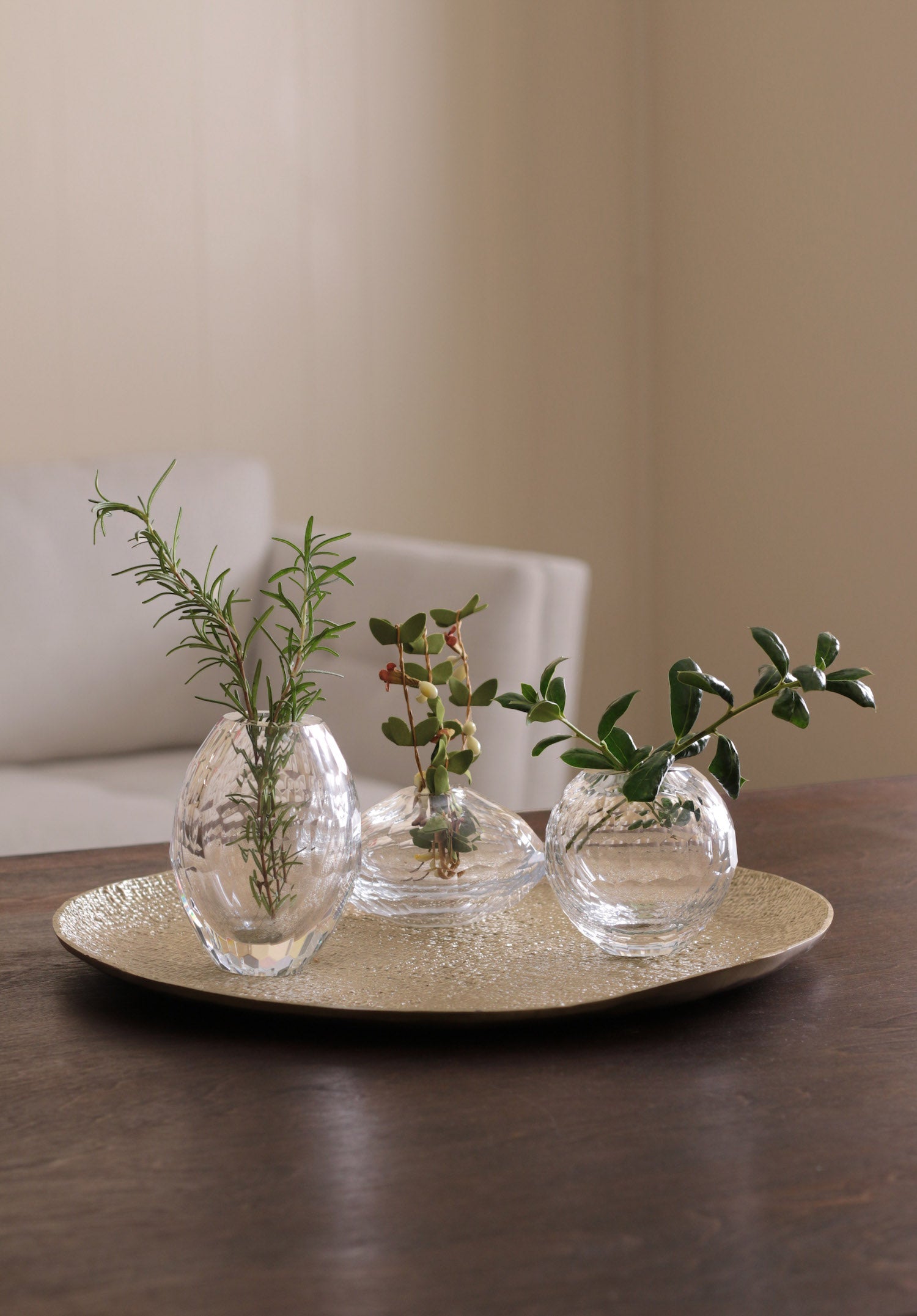 Beatriz Ball Giftware Beatriz Ball Glass Faceted Round Bud Vase Clear