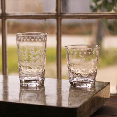 Beatriz Ball Serveware Beatriz Ball GLASS Fern with Dots Tumbler Set of 4 (Clear)
