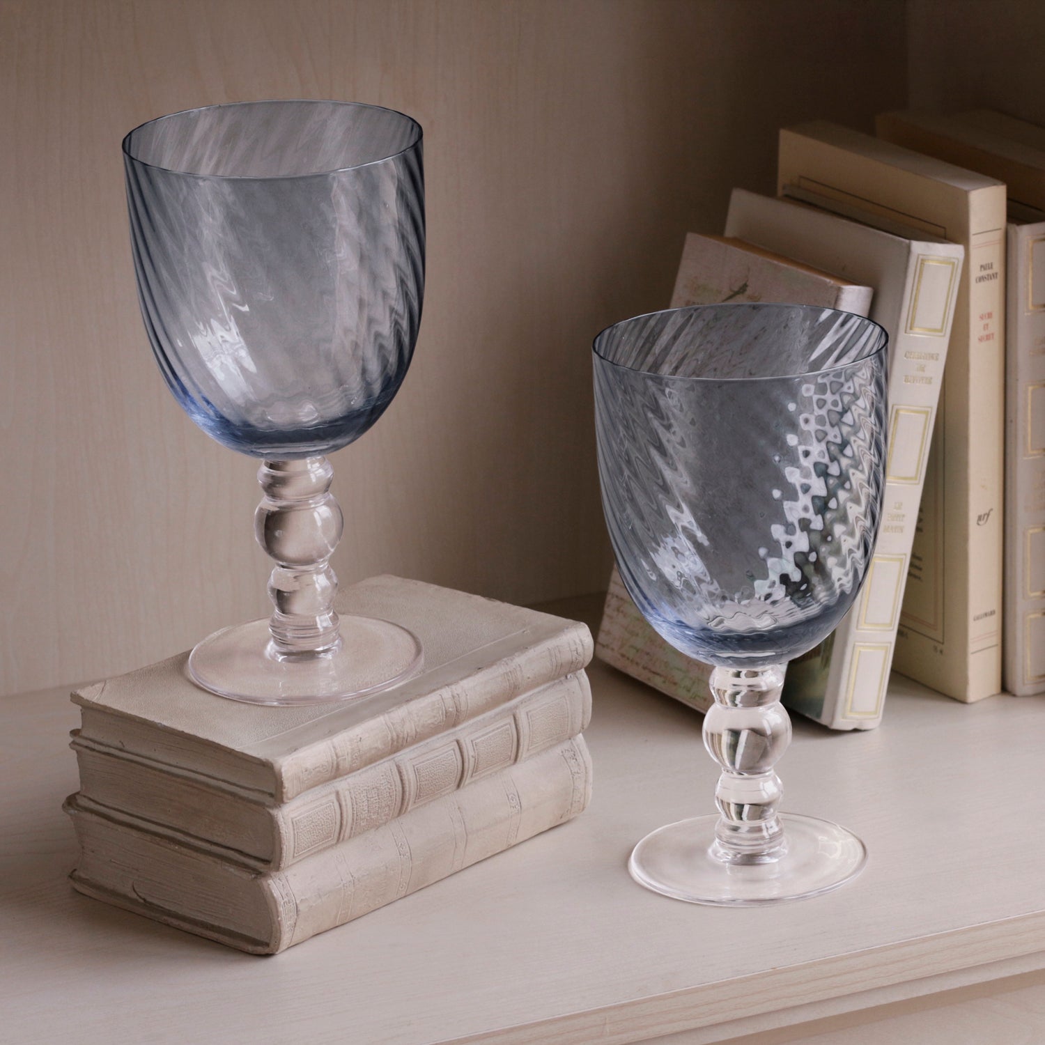 Beatriz Ball Serveware Beatriz Ball GLASS French Swirl All Purpose Set of 4 (Blue)