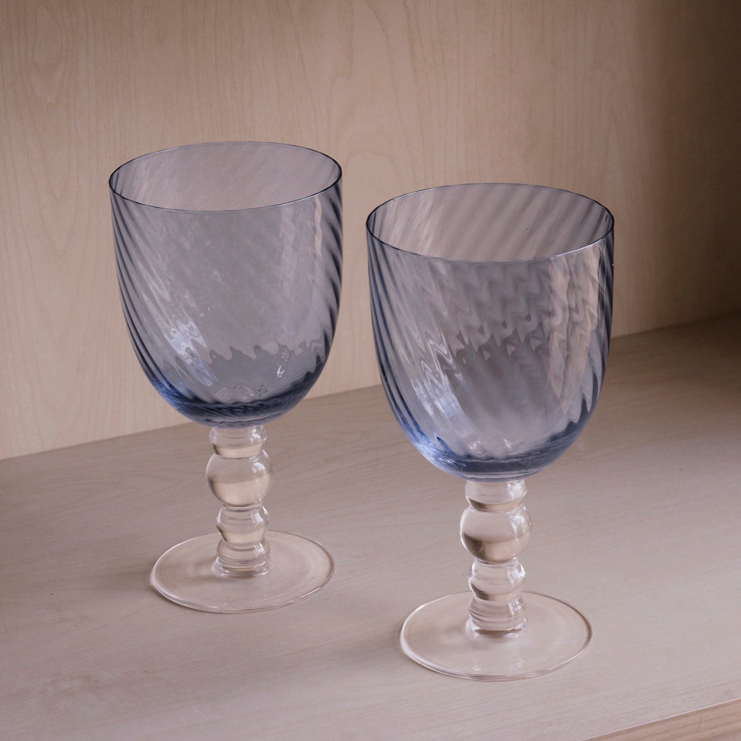 Beatriz Ball Serveware Beatriz Ball GLASS French Swirl All Purpose Set of 4 (Blue)