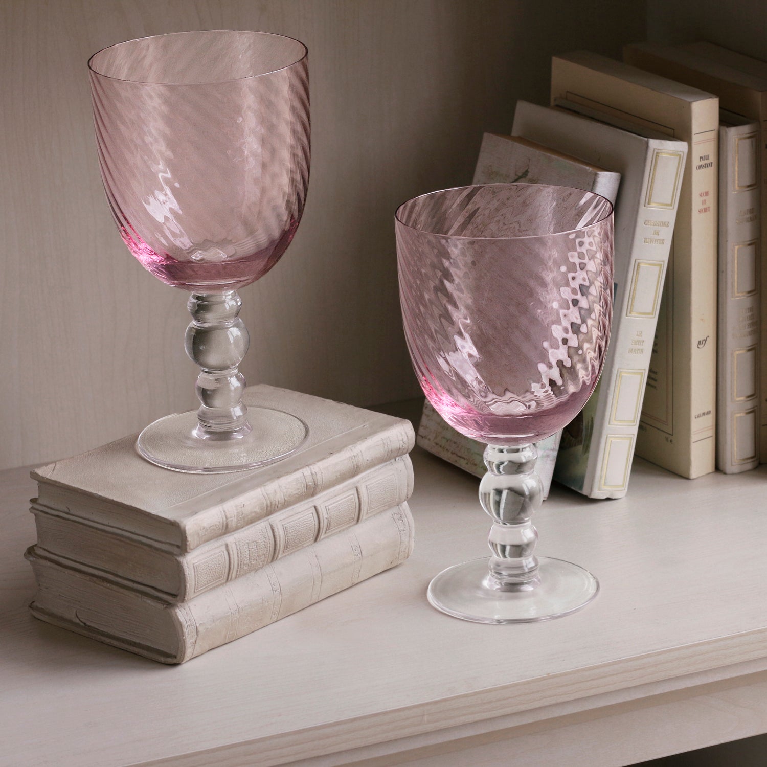 Beatriz Ball Serveware Beatriz Ball GLASS French Swirl All Purpose Set of 4 (Pink)