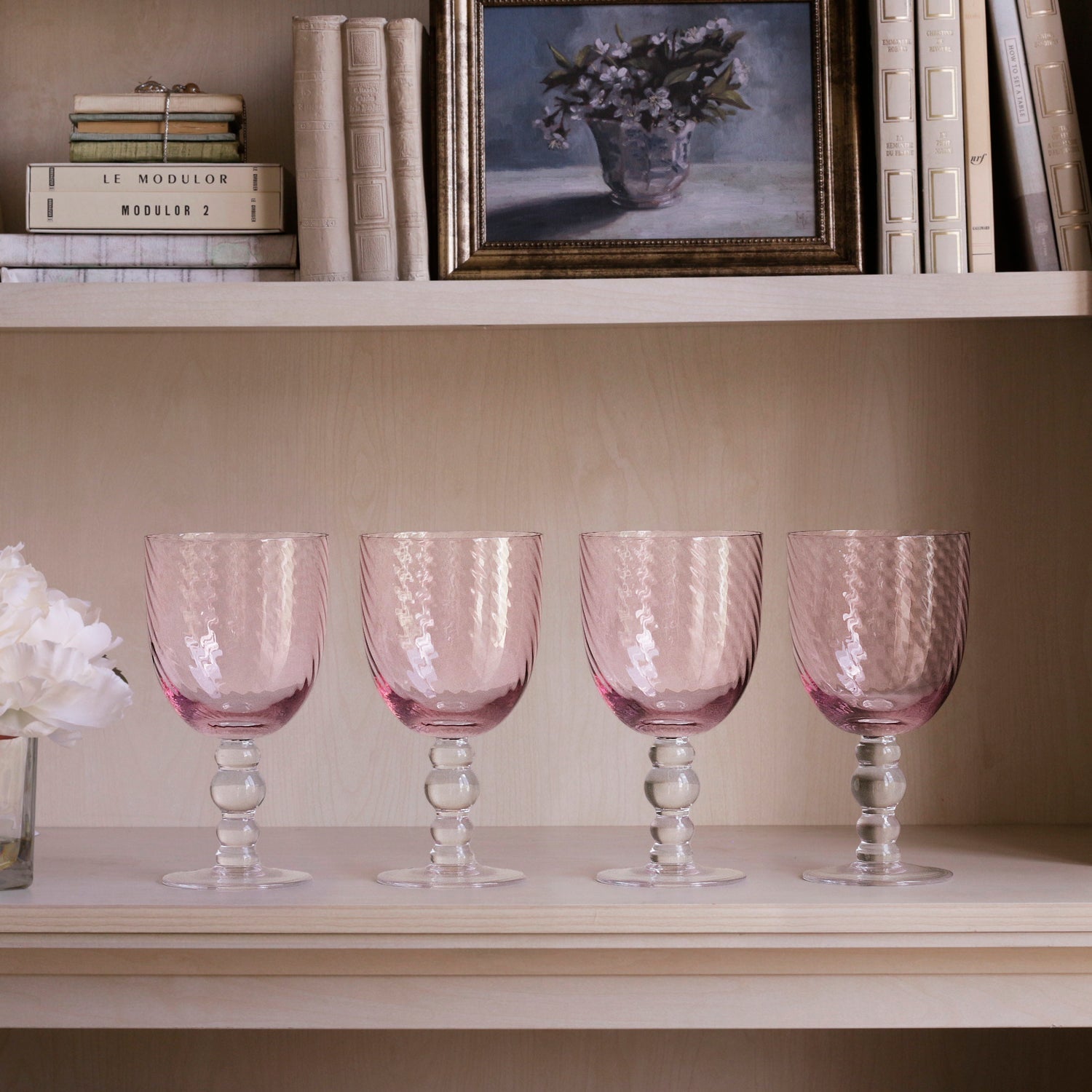 Beatriz Ball Serveware Beatriz Ball GLASS French Swirl All Purpose Set of 4 (Pink)