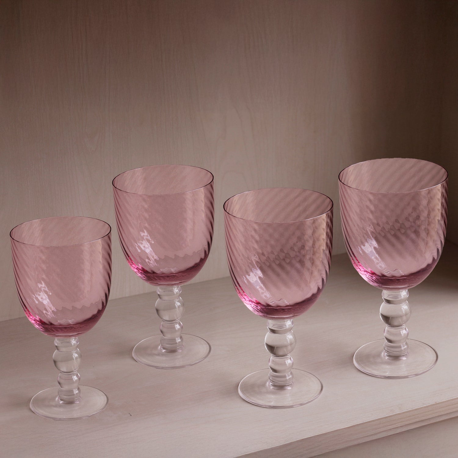 Beatriz Ball Serveware Beatriz Ball GLASS French Swirl All Purpose Set of 4 (Pink)