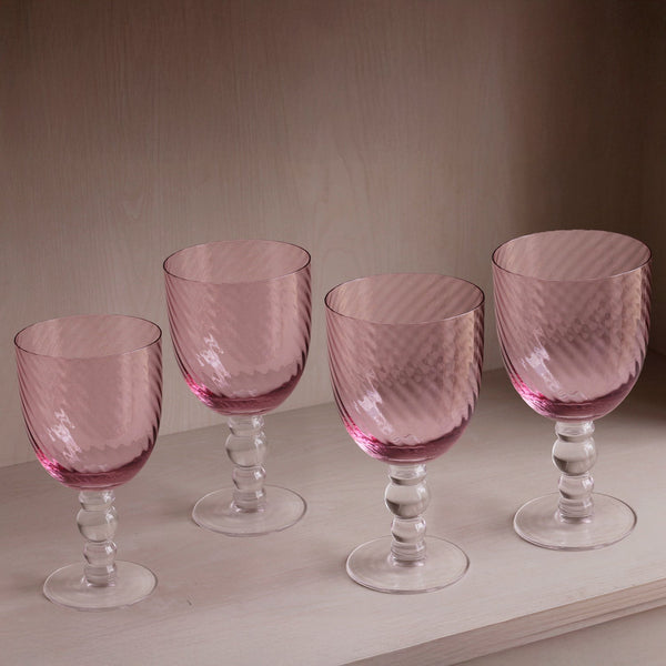 Beatriz Ball Serveware Beatriz Ball GLASS French Swirl All Purpose Set of 4 (Pink)