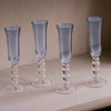 Beatriz Ball Serveware Beatriz Ball GLASS French Swirl Champagne Flute Set of 4 (Blue)