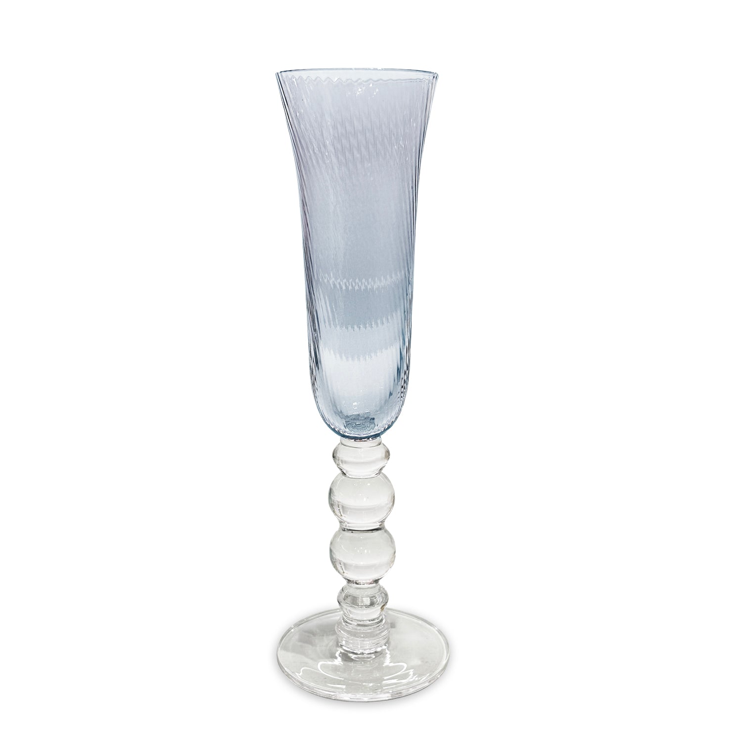 Beatriz Ball Serveware Beatriz Ball GLASS French Swirl Champagne Flute Set of 4 (Blue)