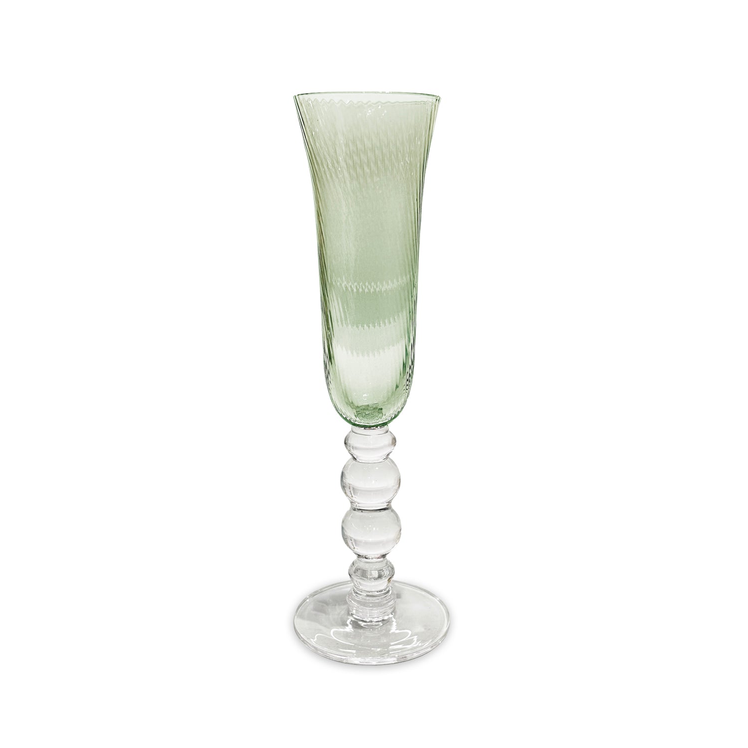 Beatriz Ball Serveware Beatriz Ball GLASS French Swirl Champagne Flute Set of 4 (Green)