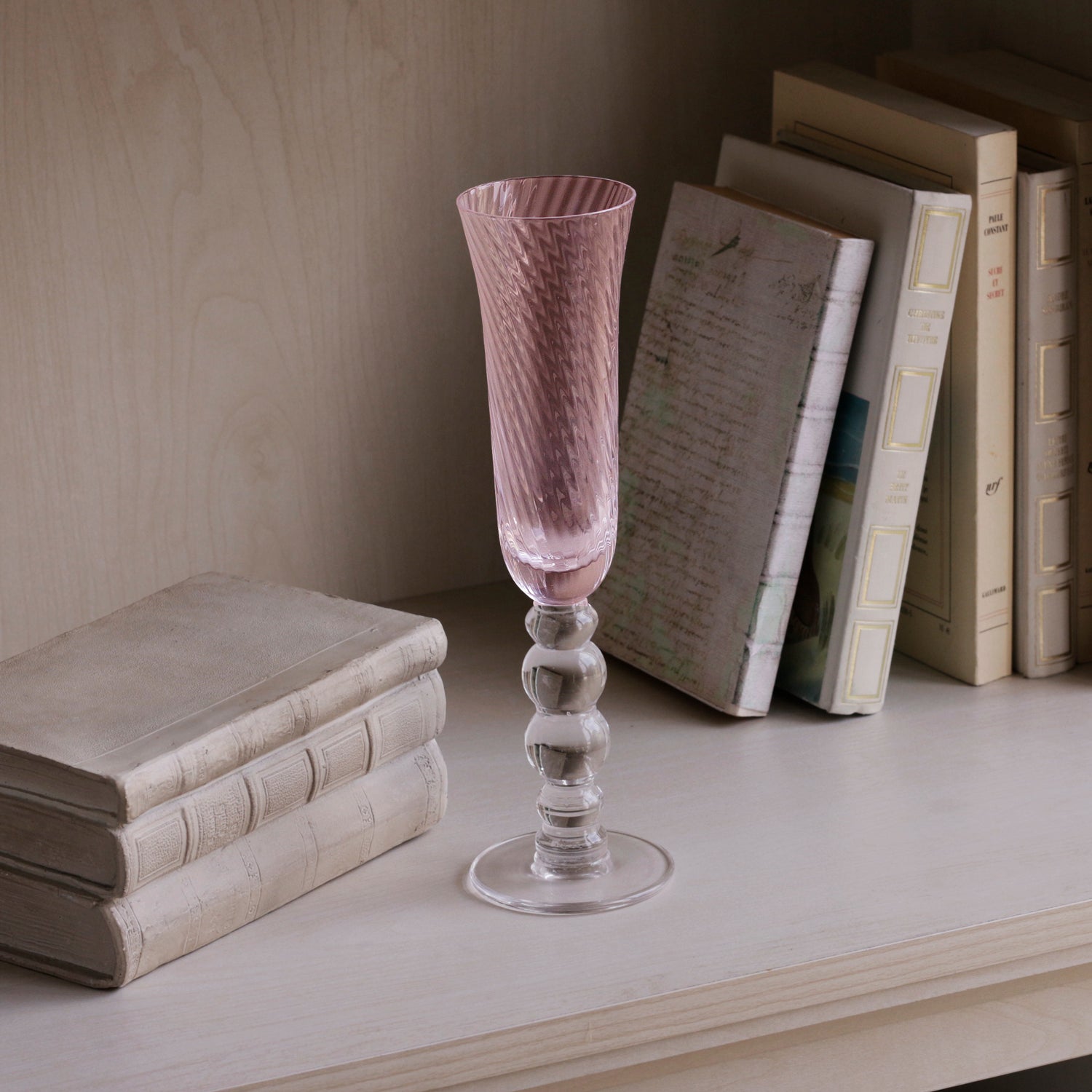 Beatriz Ball Serveware Beatriz Ball GLASS French Swirl Champagne Flute Set of 4 (Pink)