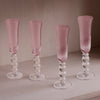Beatriz Ball Serveware Beatriz Ball GLASS French Swirl Champagne Flute Set of 4 (Pink)