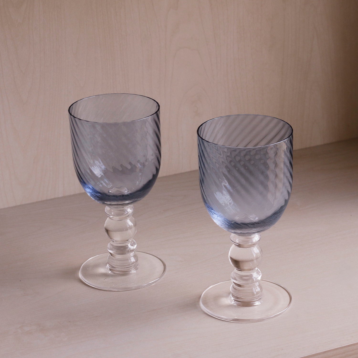 Beatriz Ball Serveware Beatriz Ball GLASS French Swirl Wine Set of 4 (Blue)