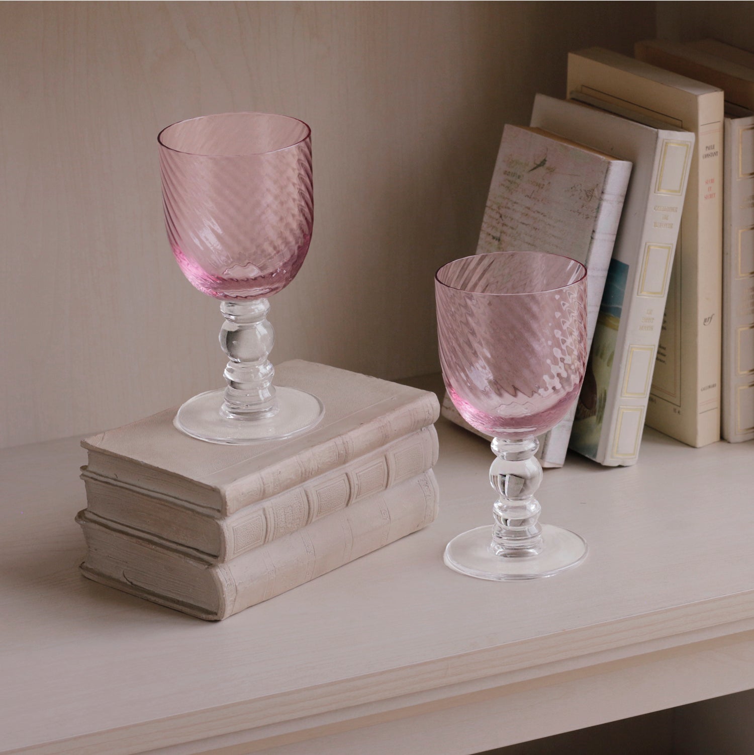 Beatriz Ball Serveware Beatriz Ball GLASS French Swirl Wine Set of 4 (Pink)